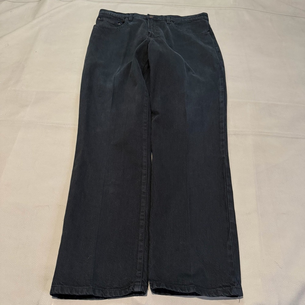 VTG Polo Ralph Lauren Straight Leg Jean Men 34x30 Black Denim Pant Y2K Prep-7192